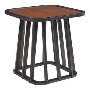 Table d'appoint Burgess 51 x 51 x 51 cm noir / effet noyer [en.casa] 
