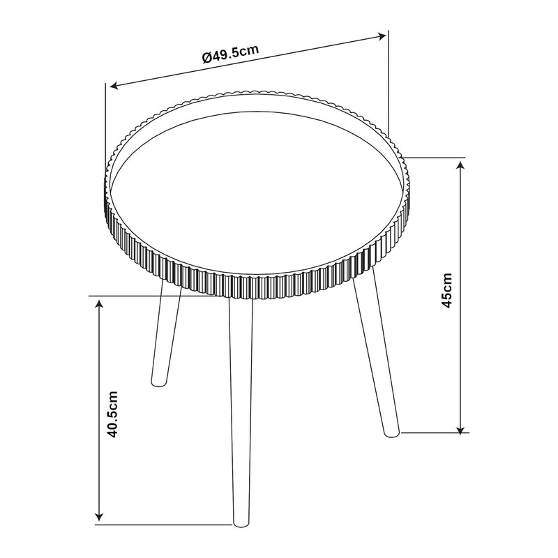 Maatschets Bijzettafel Bongard rond 45xØ50 cm wit en naturel [en.casa]