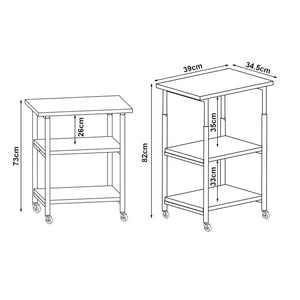 Support d'imprimante Janertu à roulettes 82 x 39 x 35 cm blanc [en.casa] 