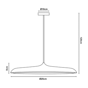 Hanglamp Oupilu 12 geïntegreerde leds 120 cm zwart en wit lux.pro