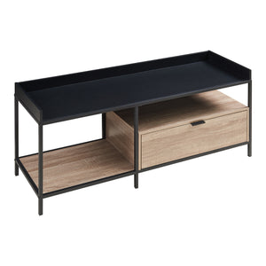 Meuble TV Belana 120 x 40 x 54 cm noir / effet effet chêne [en.casa] 