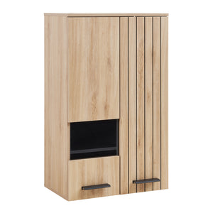 Hangkast Noppen wandkast 98x60x35 cm eikenkleurig [en.casa]