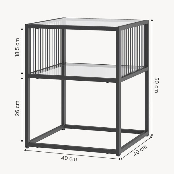 Bijzettafel Tronevn 50x40x40 cm zwart [en.casa]
