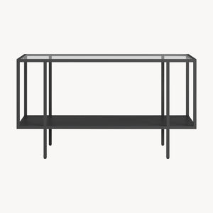 Salontafel Nynna gehard glas 90x50x50 cm zwart [en.casa]