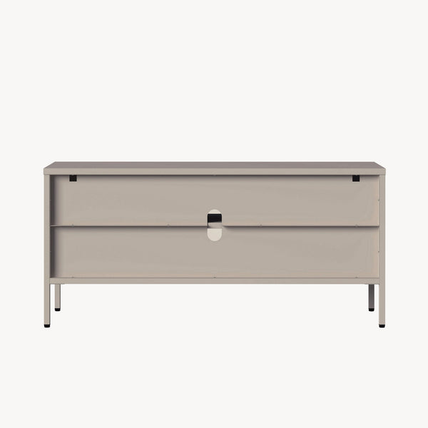 Dressoir Klippestad vitrinekast 118x35x55 cm camel [en.casa]