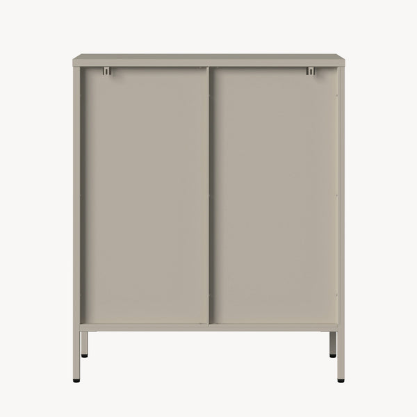 Dressoir Klippestad vitrinekast 95x80x35 cm camel [en.casa]