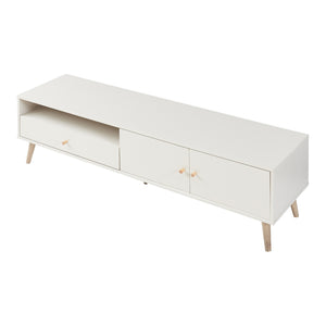 Meuble TV Hallevil 150 x 39 x 45 cm gris clair [en.casa]