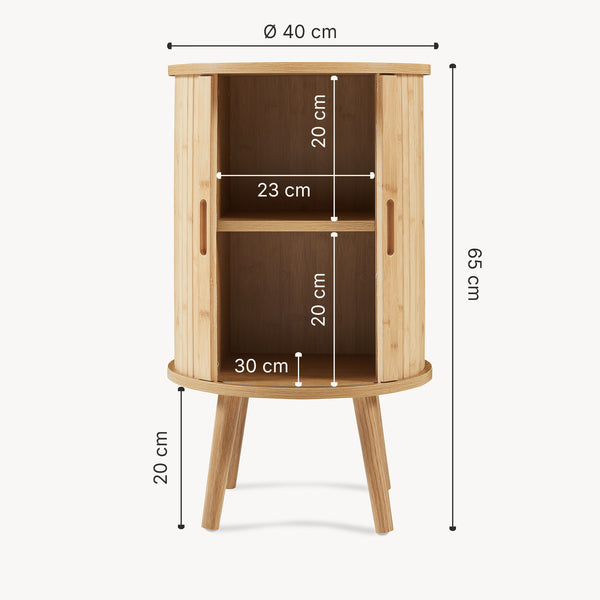 Table de chevet Nordkapp 65 x 40 cm naturel [en.casa]