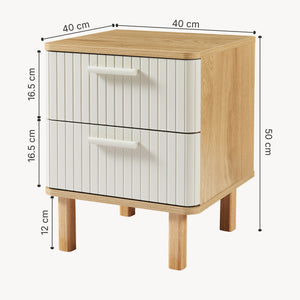 Table de chevet Ferrersp 50 x 40 x 40 cm effet chêne / couleur sable [en.casa] 