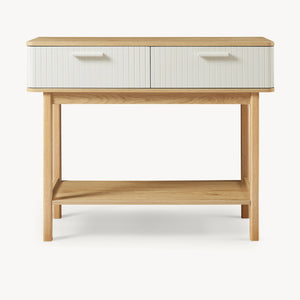 Table console Ferrersp 100 x 40 x 80 cm effet chêne / couleur sable [en.casa]