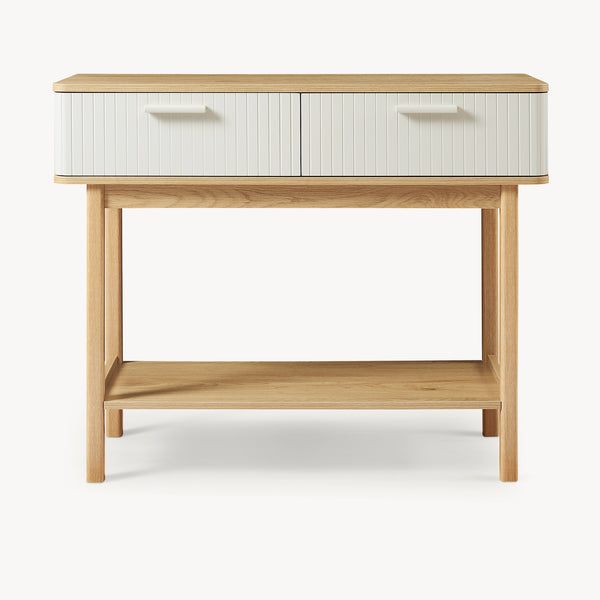 Table console Ferrersp 100 x 40 x 80 cm effet chêne / couleur sable [en.casa]