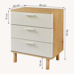 Commode Ferrersp 70 x 60 x 40 cm effet chêne / couleur sable [en.casa] 
