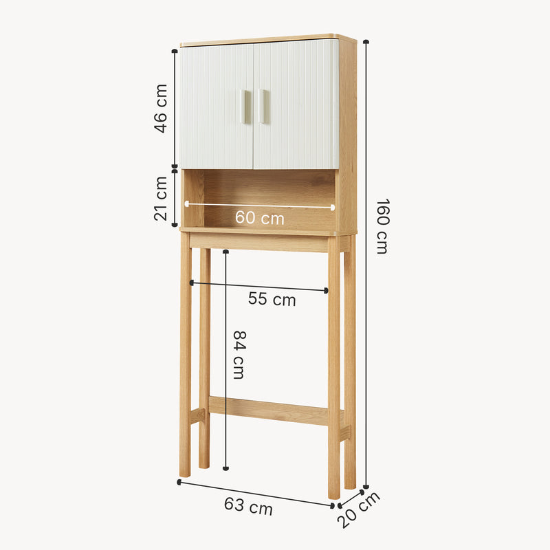 Croquis coté Meuble WC Ferrersp 160 x 63 x 20 cm effet chêne sable naturel [en.casa]