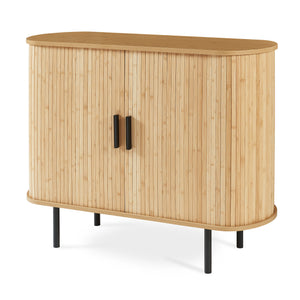 Schoenenkast Tvedestrand dressoir 100x40x80 cm naturel en zwart [en.casa]