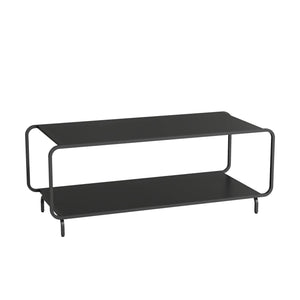 Table basse Færder acier 115 x 50 x 45 cm noir mat [en.casa]