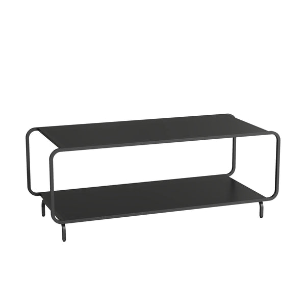 Table basse Færder acier 115 x 50 x 45 cm noir mat [en.casa]