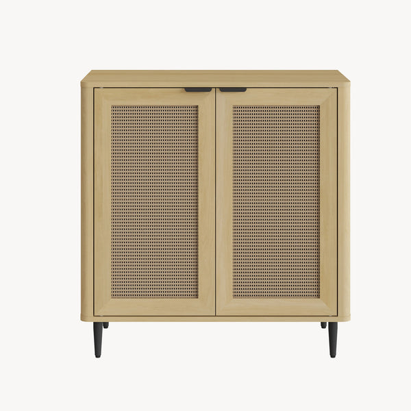Commode Lukhomso 83x80x40 cm eikenkleurig en zwart [en.casa]