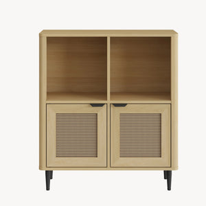 Commode Lukhomso 85x75x30 cm eikenkleurig en zwart [en.casa] 
