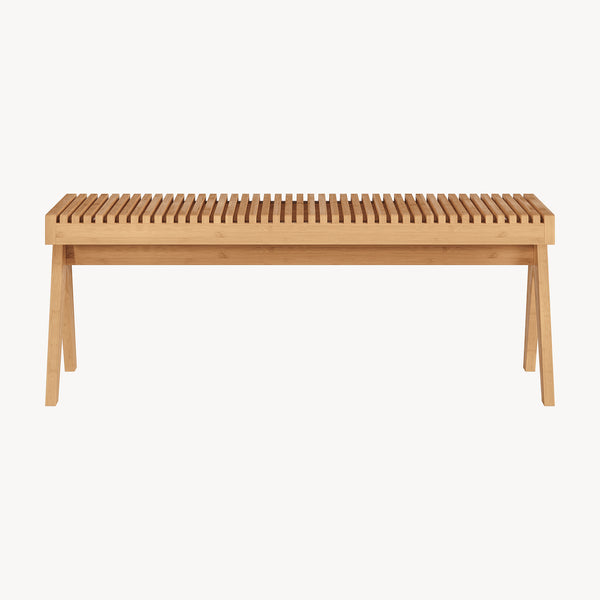 Banc à chaussures Lasdarvoo 120 x 35 x 45 cm bambou naturel [en.casa]