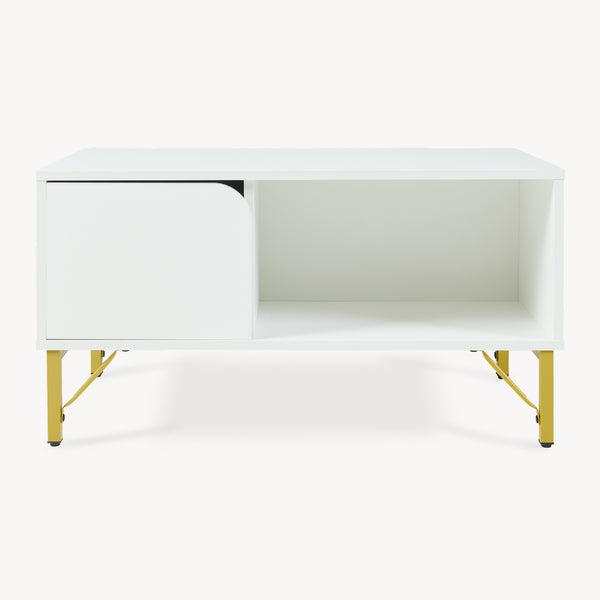 Salontafel Reyri 80x45x42 cm wit en goudkleurig [en.casa]