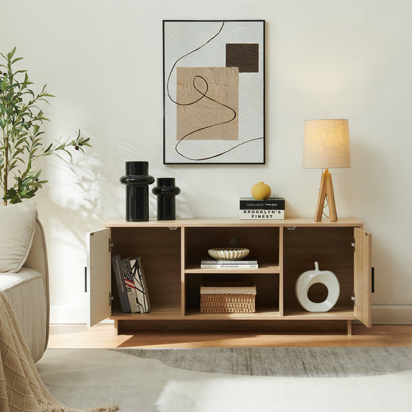 Tv-meubel Kenta 120x39x52 cm sonoma eiken en wit [en.casa] 