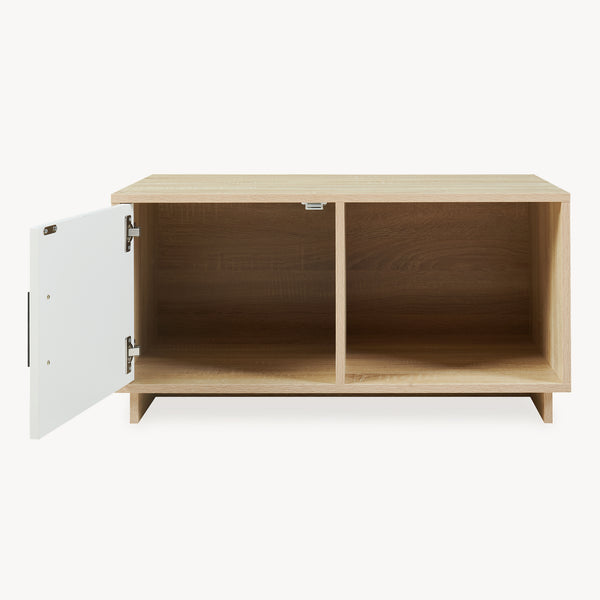 Salontafel Kenta 80x45x40 cm Sonoma-eikenlook/wit [en.casa]