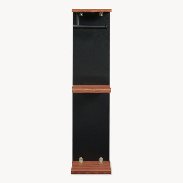 Toiletpapierhouder Trond 76x18x18 cm Zwart/Walnootlook [en.casa]