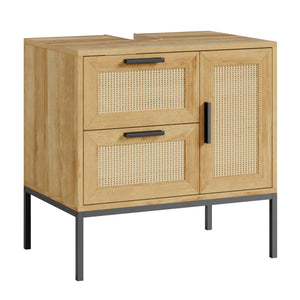 Wastafelonderkast Marhasa 60x60x40 cm Eikenlook/Zwart [en.casa]