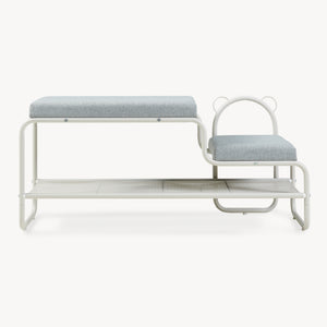 Banc à chaussures Jässaatka avec tabouret enfant 100 x 32 x 46 cm gris  [en.casa]
