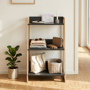 Étagère Kuomi 84x53x47 cm Beige/Gris foncé [en.casa]