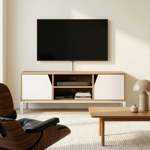 Tv-kast Kerrköndam 120x40x46 cm Eikenlook/Wit [en.casa]