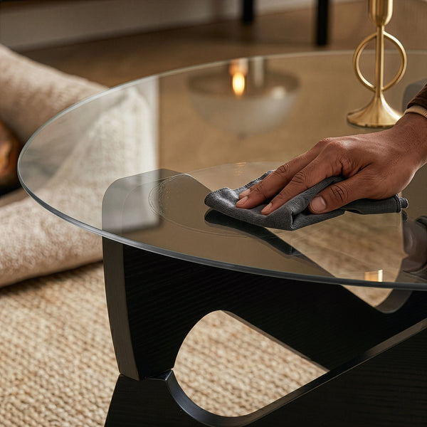 Table basse Reypio Ø70 x 35 cm noir / gris [en.casa]