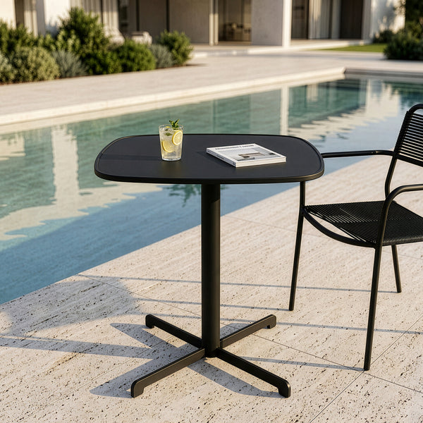 Table bistrot d'extérieur Foggia 75x70x70 cm Acier Anthracite [casa.pro]