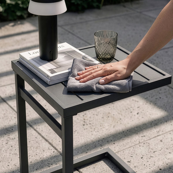 Table d'appoint d'extérieur Gaby acier 58x40x30 cm anthracite [casa.pro]