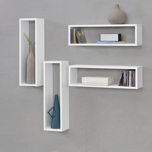 Wandplank Fagernes set van 4 59x14,5x17 cm - 3 varianten