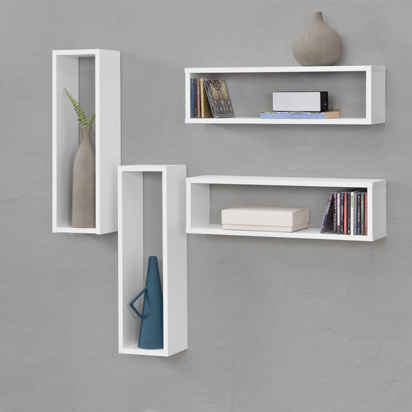 Wandplank Fagernes set van 4 59x14,5x17 cm - 3 varianten