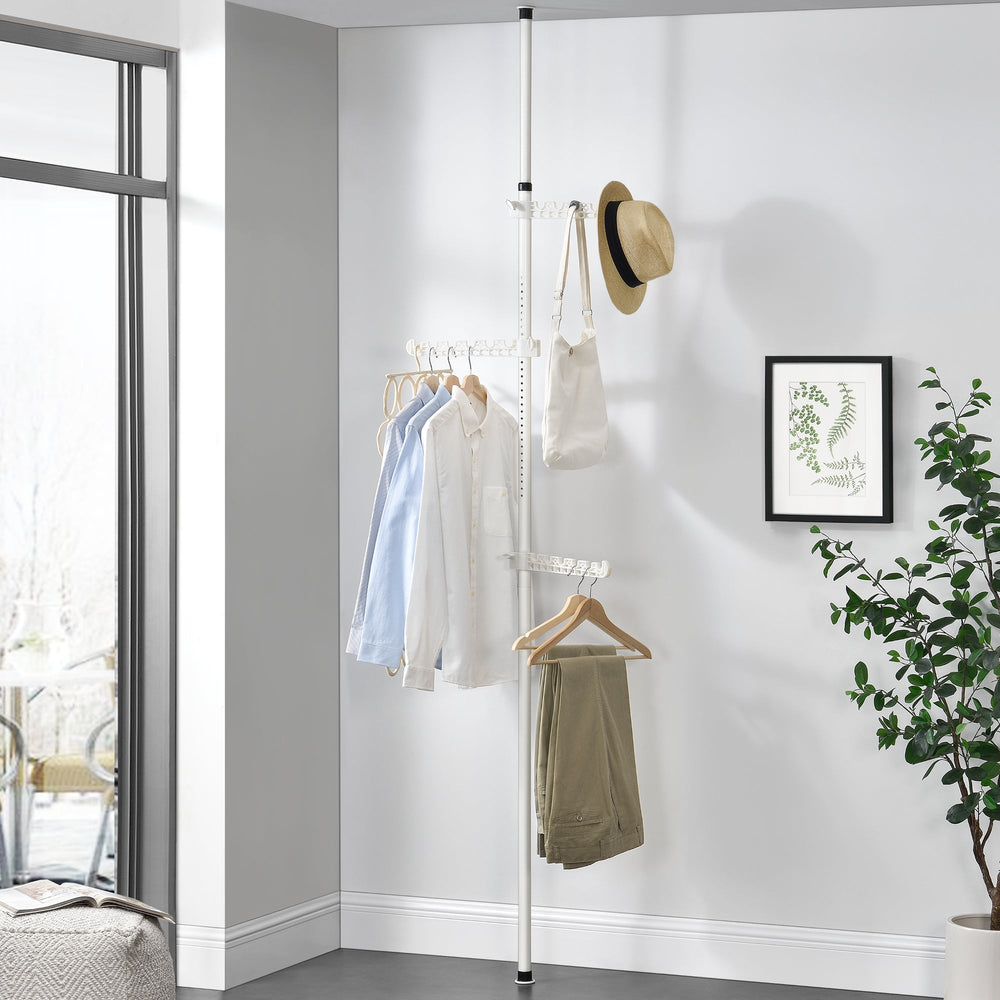 Porte-manteaux Havneby penderie télescopique avec tringle à vêtements en.casa - premiumXL