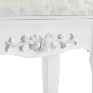 Kaptafel met krukje en spiegel Limerick 141x75x40 cm wit 