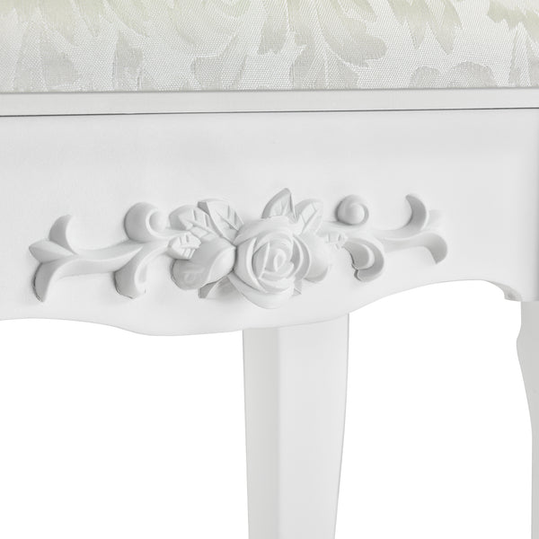 Kaptafel met krukje en spiegel Limerick 141x75x40 cm wit 