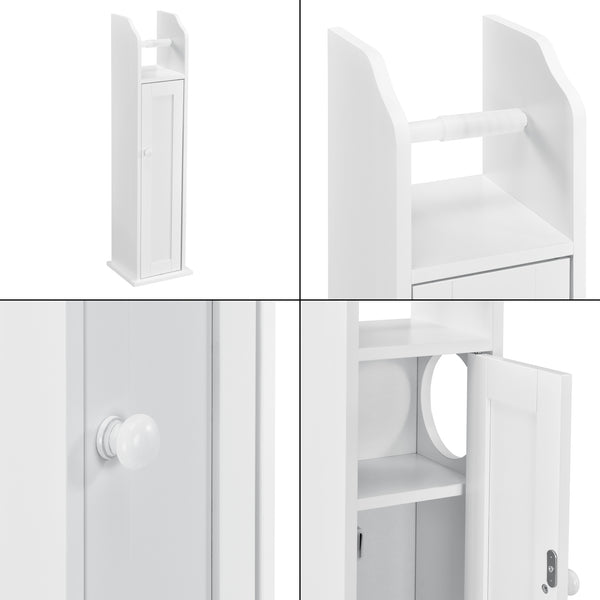 Toiletrol houder badkamerkast toiletkast MDF 78x20x18 cm wit