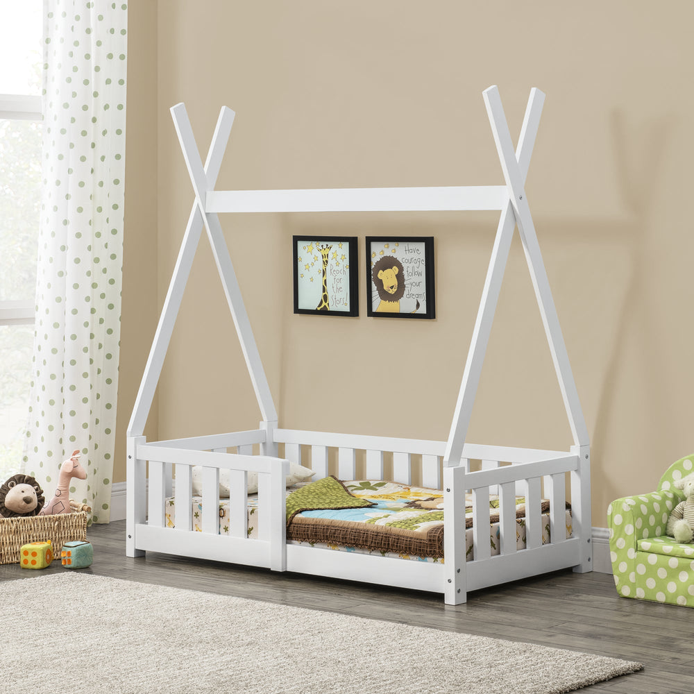 Kinderbed Helsingborg 70x140 cm Wit [en.casa] - premiumXL