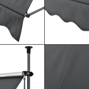 Brise-Soleil Pare-Soleil Acier et Polyester Hauteur Variable Anthracite Gris [pro.tec]