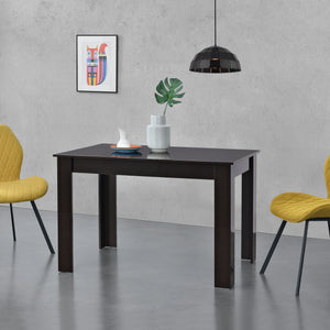 Table de Salle à Manger Skien pour 4 Personnes 117 x 76 x 74 cm Effet Noyer Foncé Brillant [en.casa]