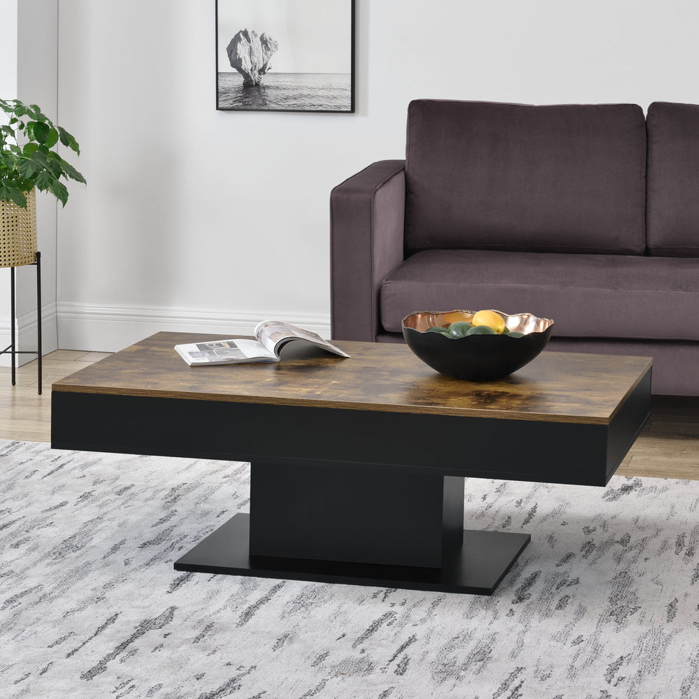 Table basse Lünen aspect bois/noir [en.casa] - premiumXL