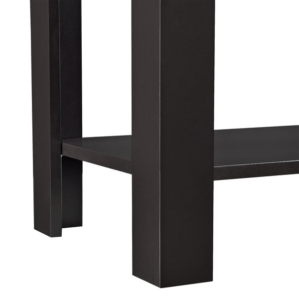 Bijzettafel Chur met plank MDF 60x30x61,3 cm donkerbruin