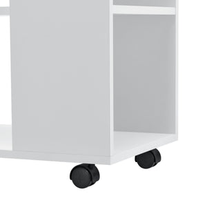 Bijzettafel Aalvdalen op wielen met 1 plank 70x35x60 cm wit