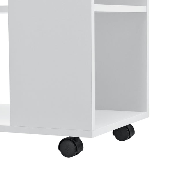 Bijzettafel Aalvdalen op wielen met 1 plank 70x35x60 cm wit