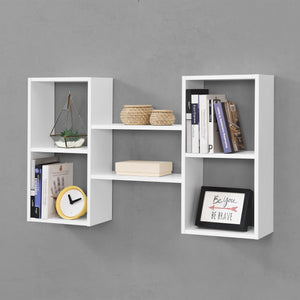 Wandplank Lillesand 4 vakken en 2 planken 101x18x60 cm wit