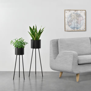 Cache-Pot Dalhem Métal Tailles Différentes Noir [en.casa]