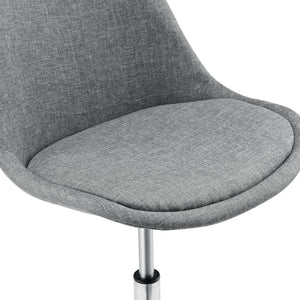 Bureaustoel Atherton op wielen 83-93x48x55 cm stof lichtgrijs